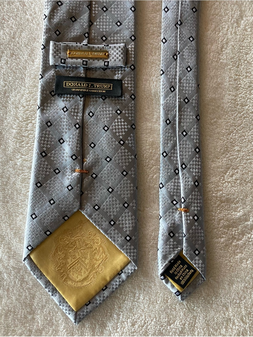 President Donald J. Trump Signature Collection Silk Necktie Geometric Handmade